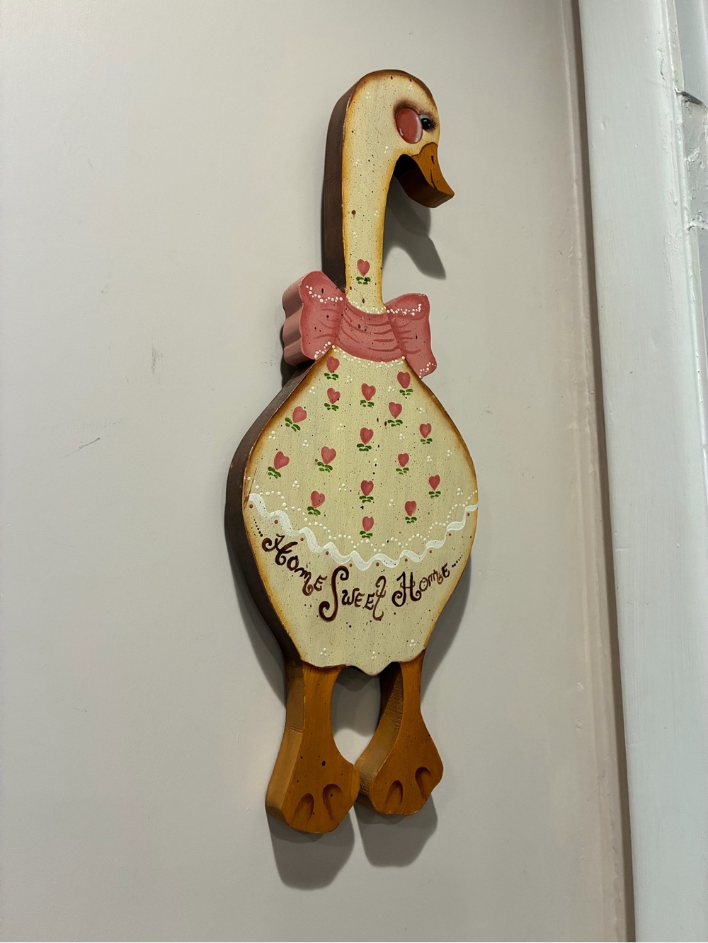 Vintage Wooden Goose Wall Hanging Sign